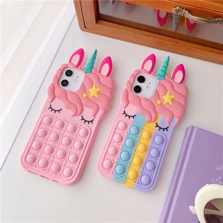 Pop It เคสซลิ โิคน Xiaomi Redmi Note 8 8 9s 10 10s Note 9 Pro Note 10 Pro Max Poco M3 Pro Fidget Push Casing Soft  Silicone Rainbow Case