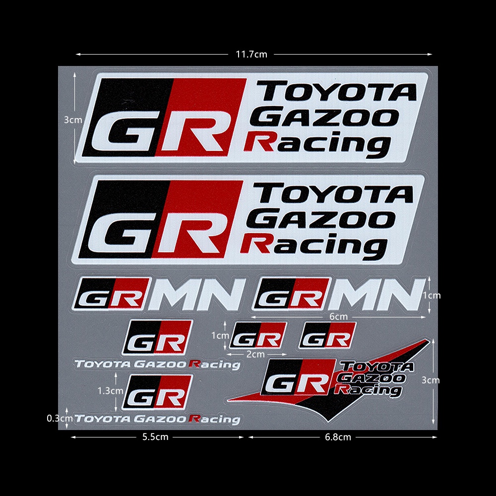 GR Racing Logo สติ๊กเกอร์ 3D Vinyl ตกแต่งรถ เทปกันรอย รถยนต์ รถไฟฟ้า ไฟ ...
