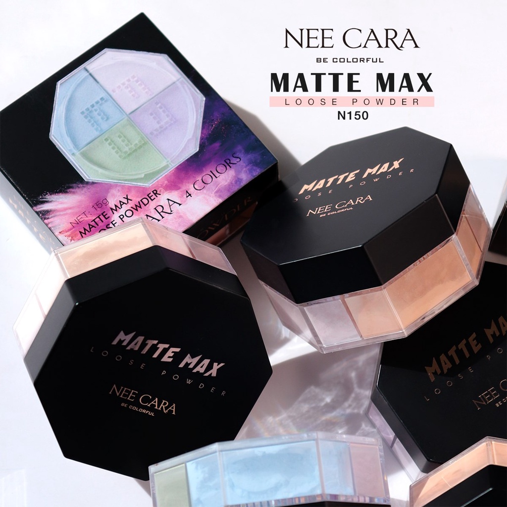 nee-cara-นีคาร่า-matte-max-loose-powder-n150-แป้งฝุ่นเนื้อบางเบา-สบายผิว-เพิ่มความเปร่งประกาย-อย่างเป็นธรรมชาติ