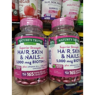 Natures Truth Hair, Skin &amp; Nails with 5,000 mcg Biotin 165 Count