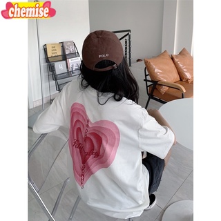 Chemisegrace✨พร้อมส่ง✨เสื้อยืดโอเวอร์ไซส์ผู้หญิง เสื้อคู่รักชายหญิง Oversize ผ้าเด้ง ทรงหลวม แนวสตรีท เท่ๆ xxl 2314