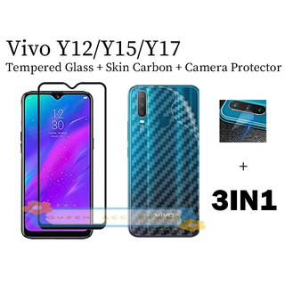 3in1 For Vivo Y12s Y31 &amp;/Y12/ Y17/Y30/Y50/Y51/Y11 Full Tempered Glass Screen Anti-scratch Screen Garskin Carbon Flexible Glass Camera