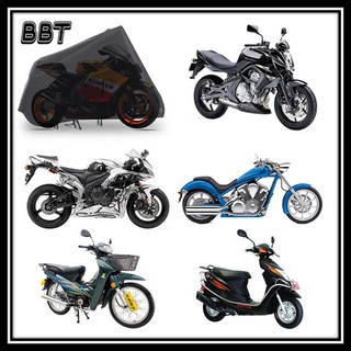BBT ผ้าคลุมรถมอเตอร์ไซค์ จักรยาน กันน้ำ กันแดด กันฝุ่น สีดำ Motorbike Waterproof Protector Case BCV-XL / BCV-2XL