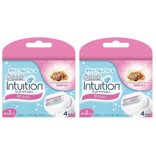 SCHICK INTUITION ใบมีดกำจัดขนพร้อมสบู่ในตัว ชิค อินทูอิชั่น ชนิดรีฟิล รุ่นมอยส์เจอร์ แคร์ เชียร์บัตเตอร์ และวิตามินบี 5