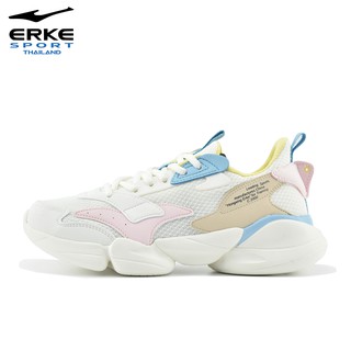 Erke Ray Trendy สี Cream White Baby Blue รองเท้าผ้าใบ สำหรับผู้หญิง
