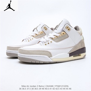 ของแท้ 100% N_ike Air Jordan 3 Retro OG AJ3 รองเท้าบาสเก็ตบอล สําหรับผู้ชาย และผู้หญิง