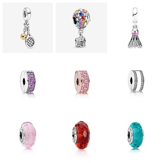 Pandora จี้ลูกปัด รูปหัวใจ รูขนาดใหญ่ สีเงิน สําหรับทําเครื่องประดับ สร้อยข้อมือ สร้อยคอ กําไลข้อมือ diy p825