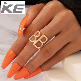 Trendy simple index finger ring creative design letter B ring womens jewelry for girls for wo
