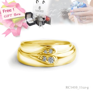 Finejewelthai-แหวน-แหวนคู่-แหวนเพชร-เพชรสังเคราะห์-แหวนเงินแท้-Couple-Diamond-CZ-Silver-Ring-Gift_set133