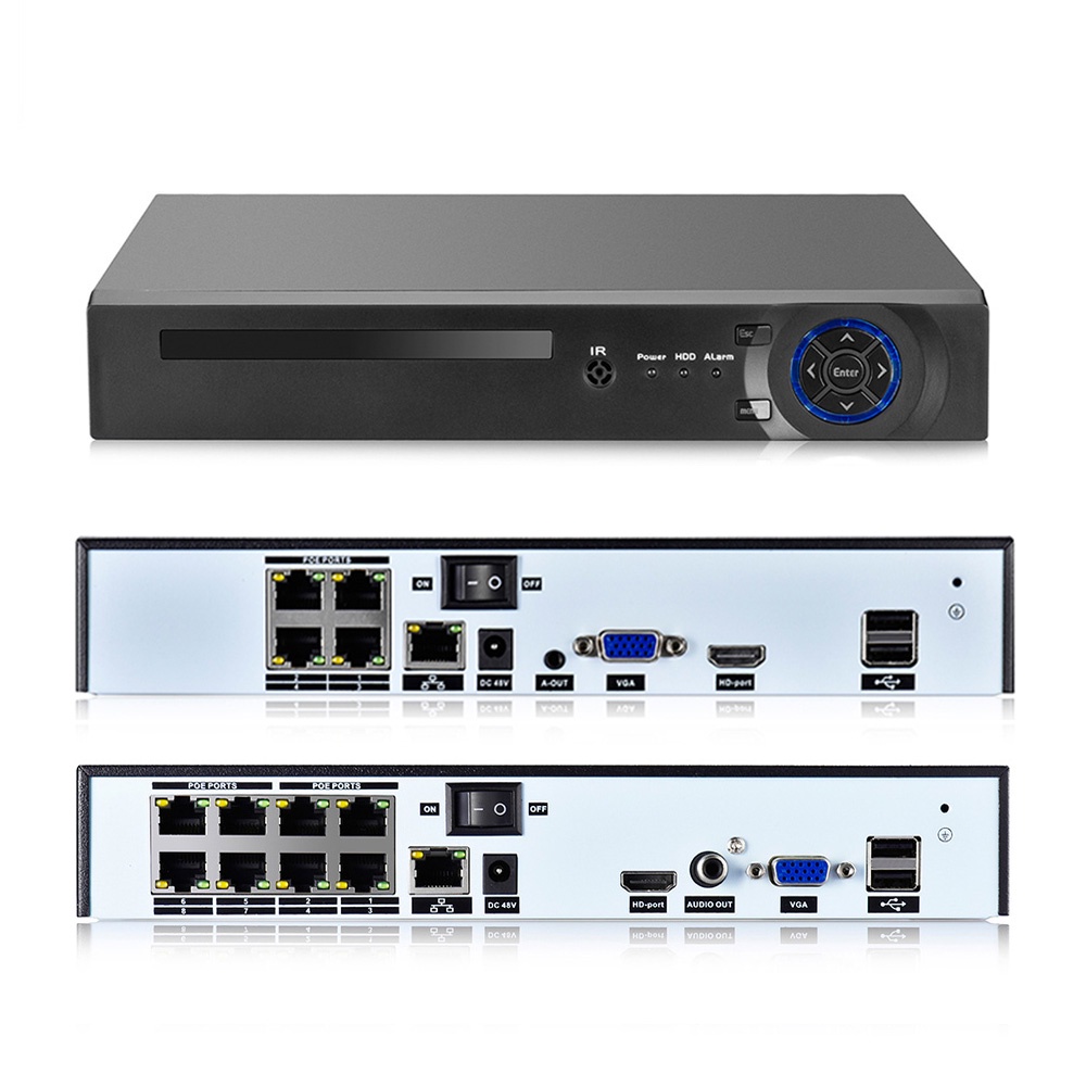 Hamrol 4k Ultra HD POE NVR 5MP 8CH 4CH Video Recorde For 48V IP Camera ...