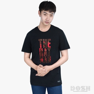 Cool69 เสื้อ ผู้ชาย สไตล์ เกาหลี เสื้อผู้ชายเท่ๆ DOSH:MENS T-SHIRTS เสื้อยืด คอกลม แขนสั้น ผู้ชาย สีดำ ลิขสิทธิ์พิมพ์ลา