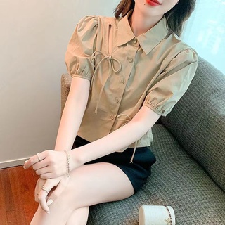 [Fashion Recommendation] เสื้อเชิ้ตแขนสั้น ประดับโบว์ สไตล์เกาหลี แฟชั่นฤดูร้อน สําหรับผู้หญิง 2022