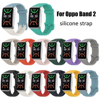 ภาพขนาดย่อของสินค้าสายนาฬิกาข้อมือ ซิลิโคน สไตล์ทางการ แบบเปลี่ยน สําหรับ Oppo band 2 SmartWatch Oppo Band2 Oppo band 2