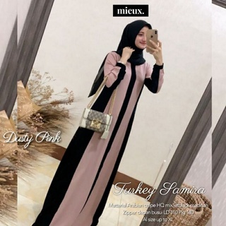 Hitam ชุดแม็กซี่เดรสลําลอง ปักลาย Abaya Saudi สีดํา คุณภาพดี สไตล์ตุรกี