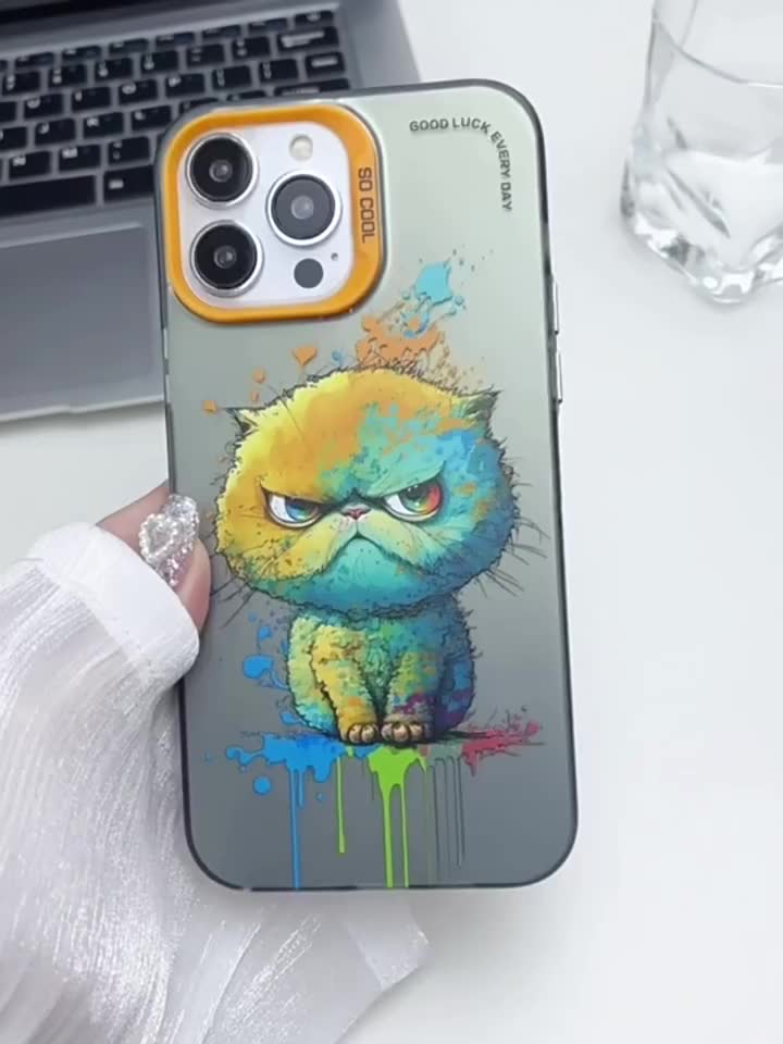 จัดส่งภายใน24ชม-เคส-for-iphone-11-14-pro-max-case-for-iphone-12-13-ป้องกันการตก-การป้องกัน-พื้นผิวกระจก-การ์ตูน