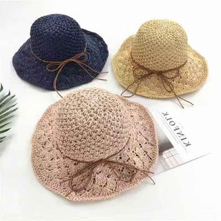 สินค้า พร้อมส่ง Handmade Beach Hat หมวกปีก หมวกสานสไตล์เกาหลี
