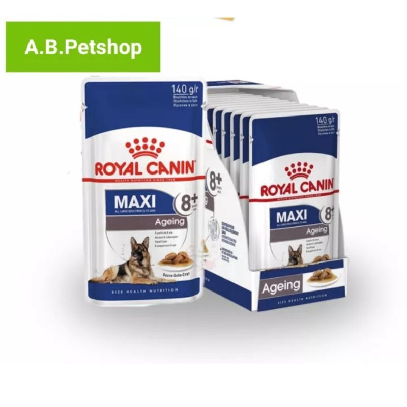 royal-canin-dog-maxi-ageing-8-อาหารเปียกสำหรับสุนัขโต-พันธุ์ใหญ่-ยกกล่อง-140g-x10ซอง