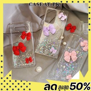 เคส Samsung S21 S20 Note10 plus Note20 ultra DIY 3โบว์พื้้นกากเพชร