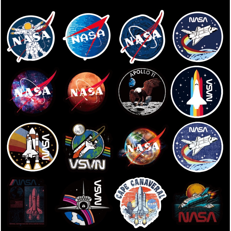 สติกเกอร์พีวีซี-กันน้ํา-nasa-amp-space-exploration-50-ชิ้น