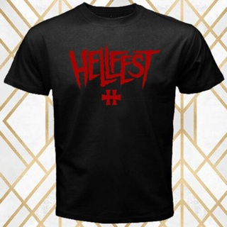 เสื้อยืดแขนสั้น ผ้าฝ้าย พิมพ์ลาย Hellfest Heavy Metal Music Festival สําหรับผู้ชาย NB321GRE11118