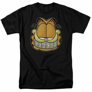 เสื้อยืดผ้าฝ้ายพิมพ์ลายขายดี ขายร้อนแฟชั่น Garfield Nice Grill T เสื้อสาเหตุหนังสือการ์ตูน Tee Black