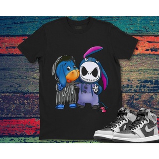 เสื้อยืด พิมพ์ลาย Jack Skellington และ Eeyore เหมาะกับของขวัญวันฮาโลวีน สําหรับผู้ชาย