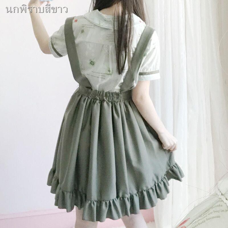 ราคาถูก-กระโปรงสายรัดทุกวันกระโปรงโลลิต้าสายรัดสาวอ่อนญี่ปุ่นกระโปรงโบว์โบว์กระโปรงเล็กปกตุ๊กตาพิมพ์เสื้อ