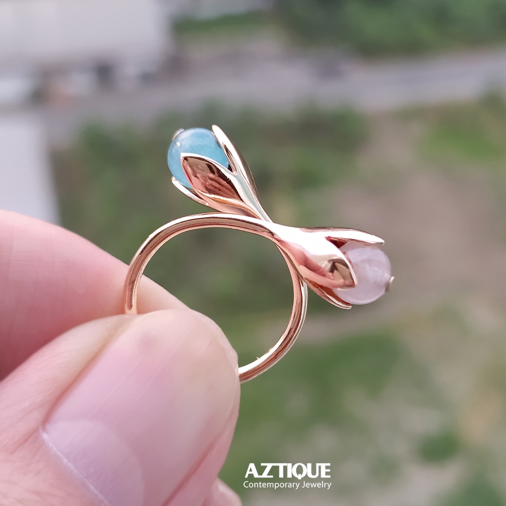 aztique-แหวนเงินแท้-หินมงคล-โรสควอตซ์-amp-อความารีน-หินนำโชค-แหวนปรับไซท์-ring-adjustable-jewelry-gifts-md