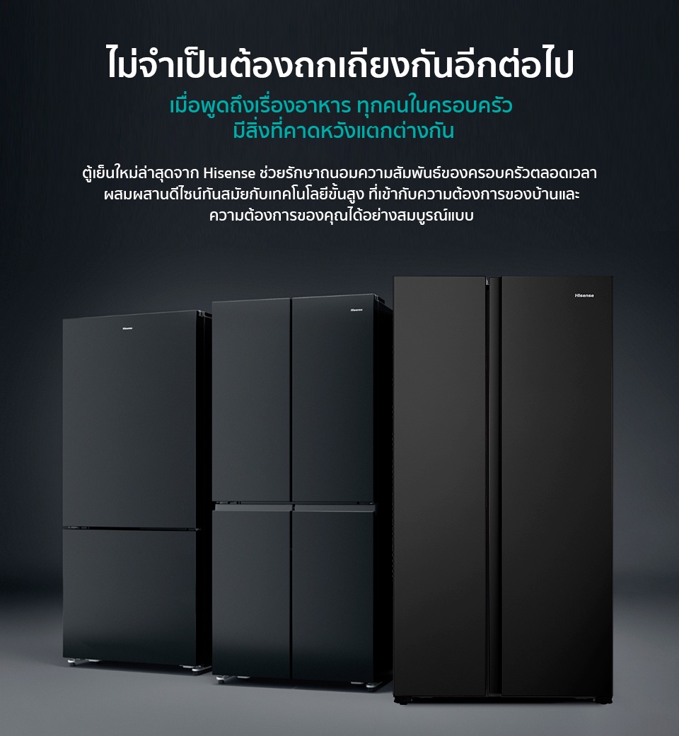 เกี่ยวกับสินค้า Hisense ตู้เย็น2 ประตู Side By Side :18.5Q/523.1 ลิตร รุ่น ERS517B