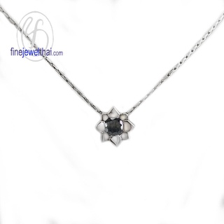 Finejewelthai-จี้นิล-นิล-จี้พลอย-จี้เงินแท้-พลอยประจำเดือนเกิด-Black-Spinel-Onyx-Pendant-Birthstone-P1058on00e