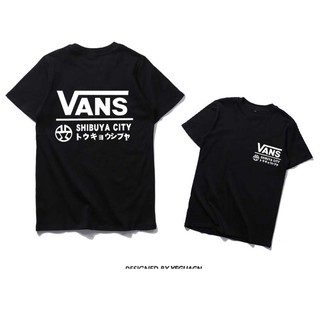 Vans เสื้อยืดแขนสั้น ผ้าฝ้ายแท้ ทรงหลวม สําหรับผู้ชาย และผู้หญิง