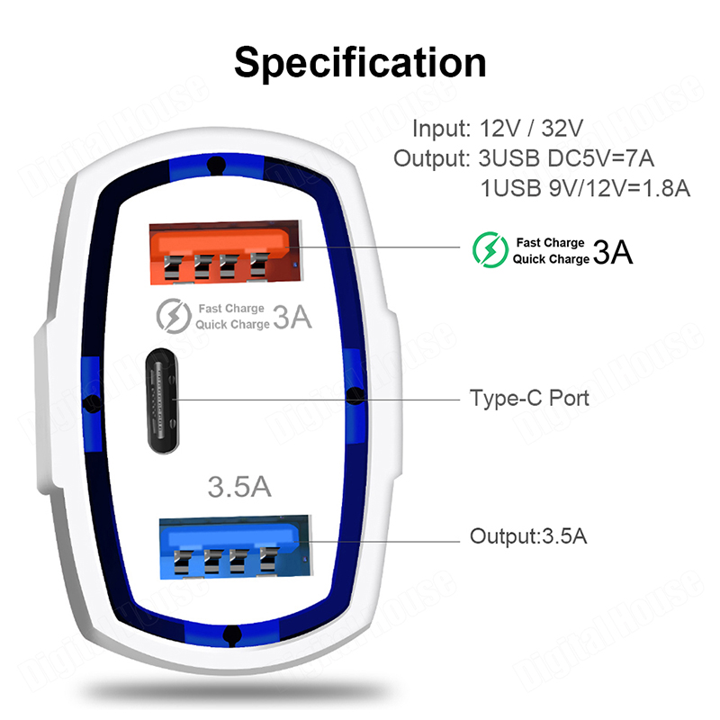 ที่ชาร์จในรถ-ชาร์จรถยนต์แบบ-type-c-พร้อม-3-พอร์ต-7a-35w-ชาร์จรถยนต์แบบรวดเร็ว-รองรับการชาร์จแบตรถยนต์-และการเสียบ-usb-ในรถยนต์-ใช้งานได้ง่ายกับรถยนต์ทุกรุ่นที่เหมาะสม