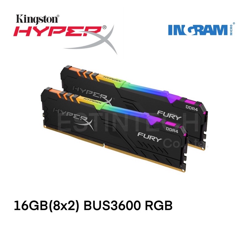 ram-แรม-ddr4-bus3600-16gb-8gbx2-kingston-hyperx-fury-rgb-ของใหม่