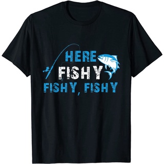 2020 Funny Fisherman Here Fishy Fishy Fishy T-Shirt Gift sale