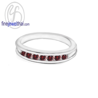 Finejewelthai-แหวนโกเมน-โกเมน-แหวนพลอย-แหวนเงินแท้-พลอยประจำเดือนเกิด-Garnet-Silver-Ring-Birthstone-R1028gm