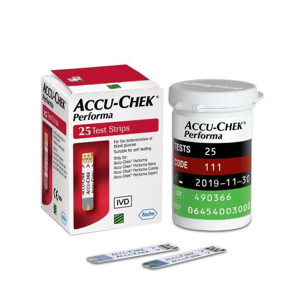 accu-chek-แผ่น-ตรวจ-perfor-25ชิ้น-แดง-ใช้สำหรับตรวจน้ำตาลในร่างกาย