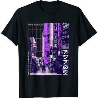 เสื้อยืด ลายคลื่นไอน้ํา เพื่อความสวยงาม เสื้อยืด พิมพ์ลาย Tokyo Osaka ยุค 80s 90s สไตล์ญี่ปุ่น