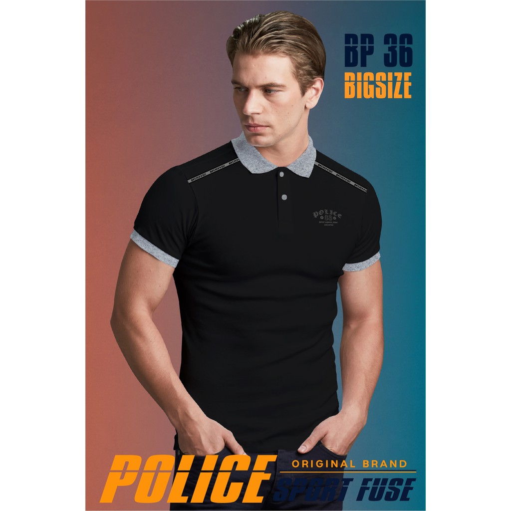ภาพหน้าปกสินค้าPolice Bodysize เสื้อโปโล ทรง Slim fit พอดีตัว สีขาว,ดำ,เทา ใส่ได้ทั้งผุ้ชาย/ผู้หญิง (BP36) จากร้าน policebrand บน Shopee