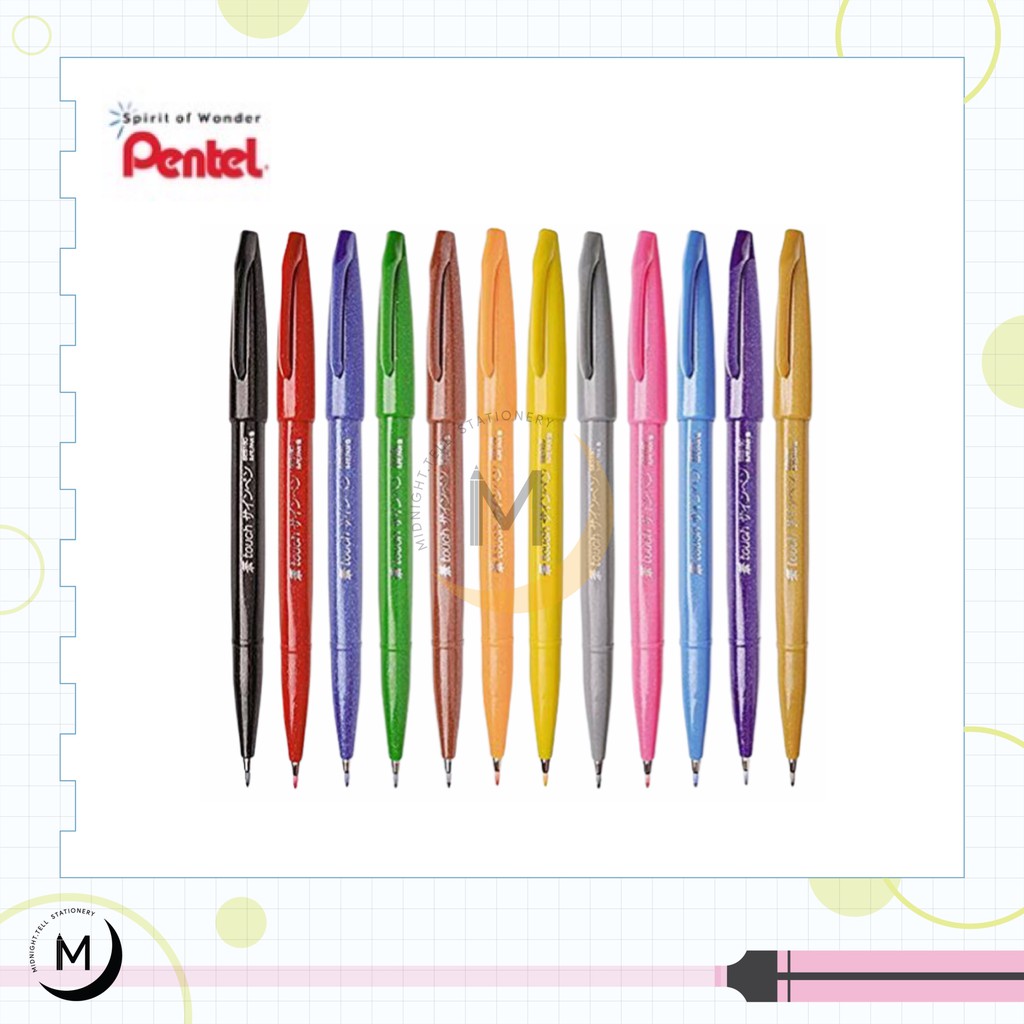 ราคาและรีวิวปากกา Pentel Fude Touch Brush Sign Pen new colors