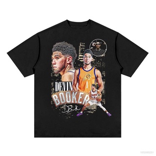 ราคาเสื้อยืดแขนสั้น คอกลม พิมพ์ลาย Jason NBA Suns Booker Fan สไตล์วินเทจ แนวสตรีท ใส่เทรนนิ่งS-3XL