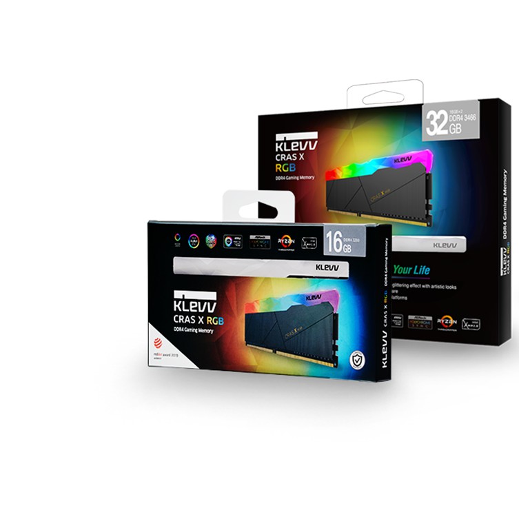แรมพีซี 32GB (16GBx2) DDR4 3200 MHz KLEVV CRAS X RGB | Shopee Thailand