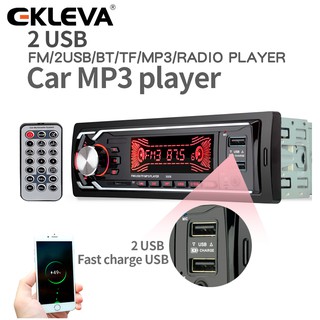 Ekleva เครื่องเล่น MP3 วิทยุ FM บลูทูธ 12V 1 Din พร้อมรีโมตคอนโทรล สําหรับรถยนต์