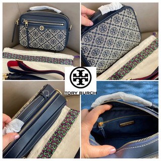 งานช็อป 💕TORY BURCH T MONOGRAM JACQUARD CAMERA BAG กระเป๋าสะพาย