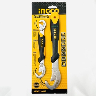 INGCO ( HBWS110808 ) ประแจอเนกประสงค์ 2 ชิ้น 9 - 32 มม. แหวนข้าง ปากตาย Bent Wrench ประแจอัจริยะ