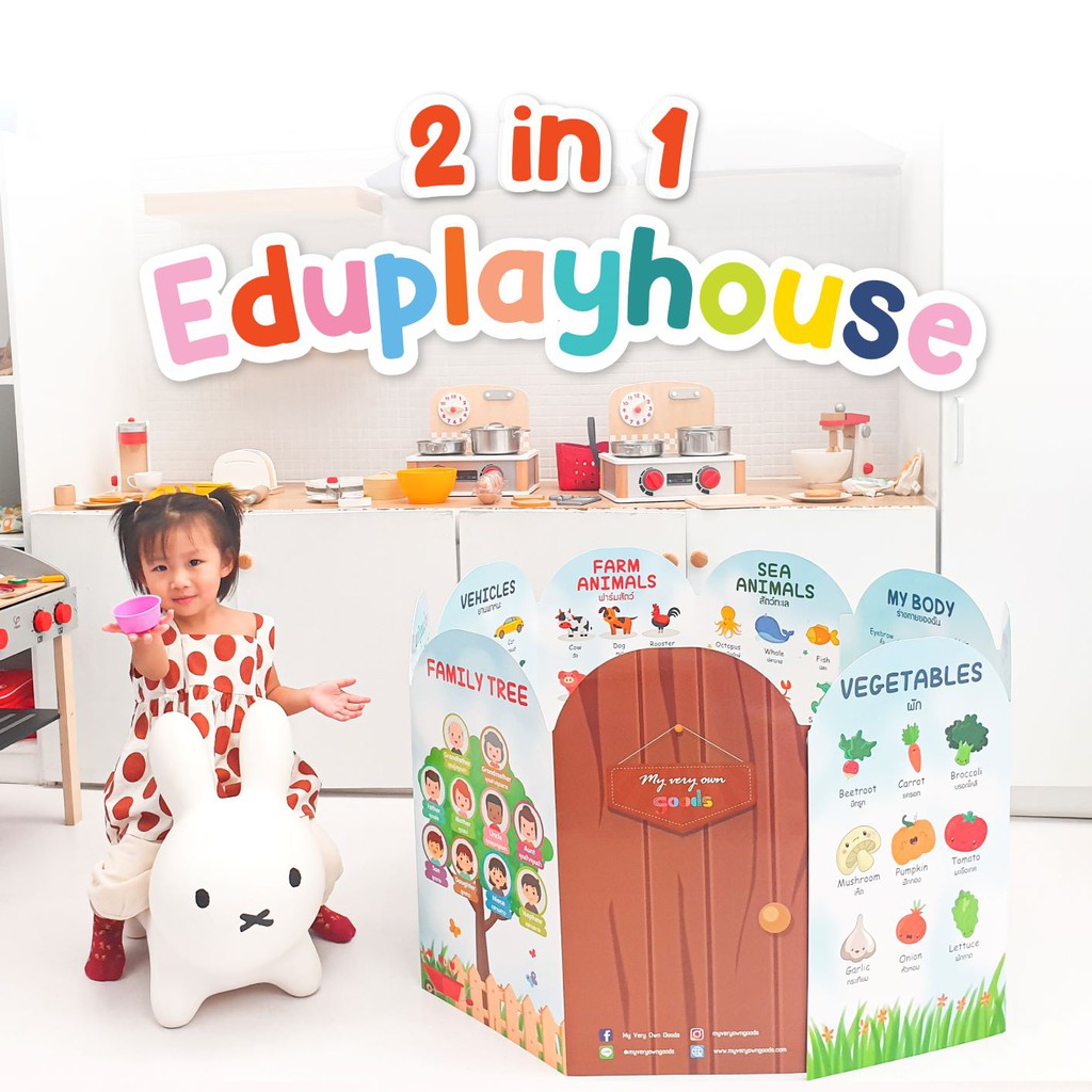 ภาพหน้าปกสินค้า2 in 1 Eduplayhouse บ้านโปสเตอร์สอนศัพท์ 2 ภาษา