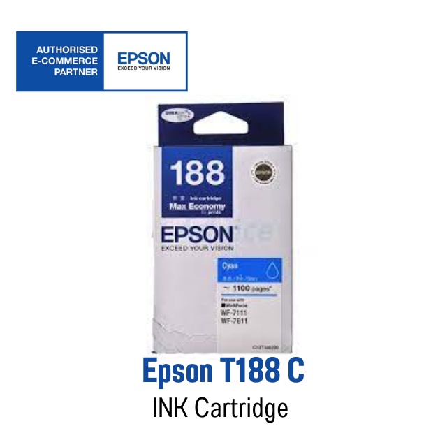 Epson 188C 🌟 Original Ink Cartridge 🌟 หมึกแท้ฟ้า 🟦 | Shopee Thailand