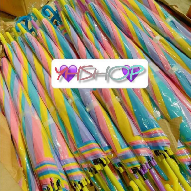 ภาพสินค้าร่ม ร่มยาว ร่มสีลูกกวาด ร่มกันฝน ร่มแฟชั่น คละสี504 จากร้าน yhshop บน Shopee ภาพที่ 5