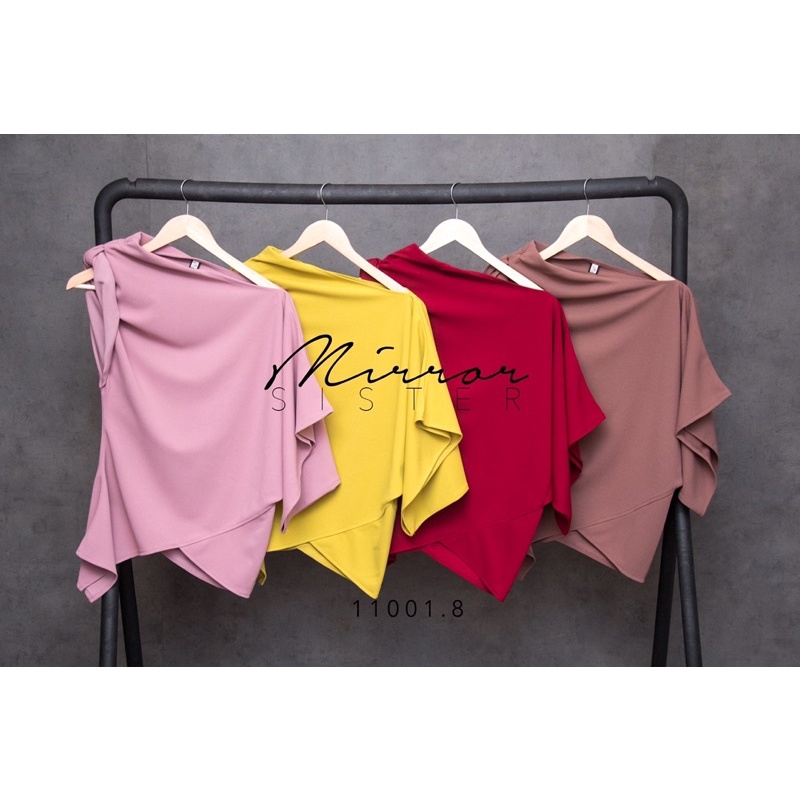 code-11001-8-เสื้อทรงเก๋สีแดง-เสื้อสีชมพู-งานป้าย-mirrorsister