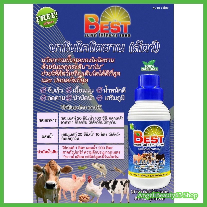 เบสท์นาโนไคโตซาน-best-nano-สำหรับพืชและสัตว์-สารสกัดธรรมชาติ-ไม่มีอันตรายต่อผู้ใช้และผู้บริโภค-ขนาด-1-ลิตร-ส่งฟรี