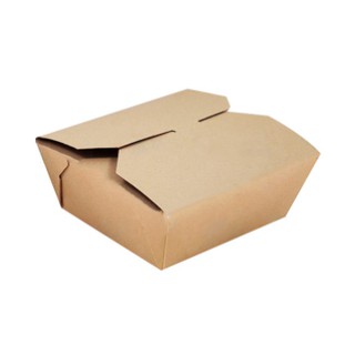 กล่องอาหาร กล่องกระดาษใส่อาหาร ขนาด 12 x 14 x 6.5 ซม. เคลือบ PE (แพค 50 กล่อง) FP0022_INH107